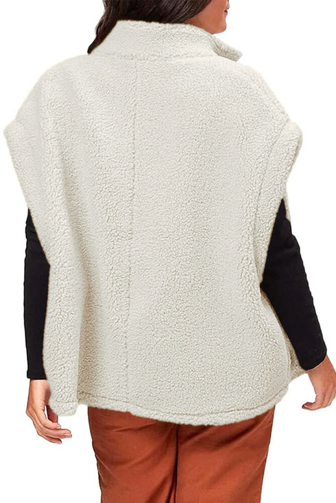 Sherpa Stand Collar Jacket Vest